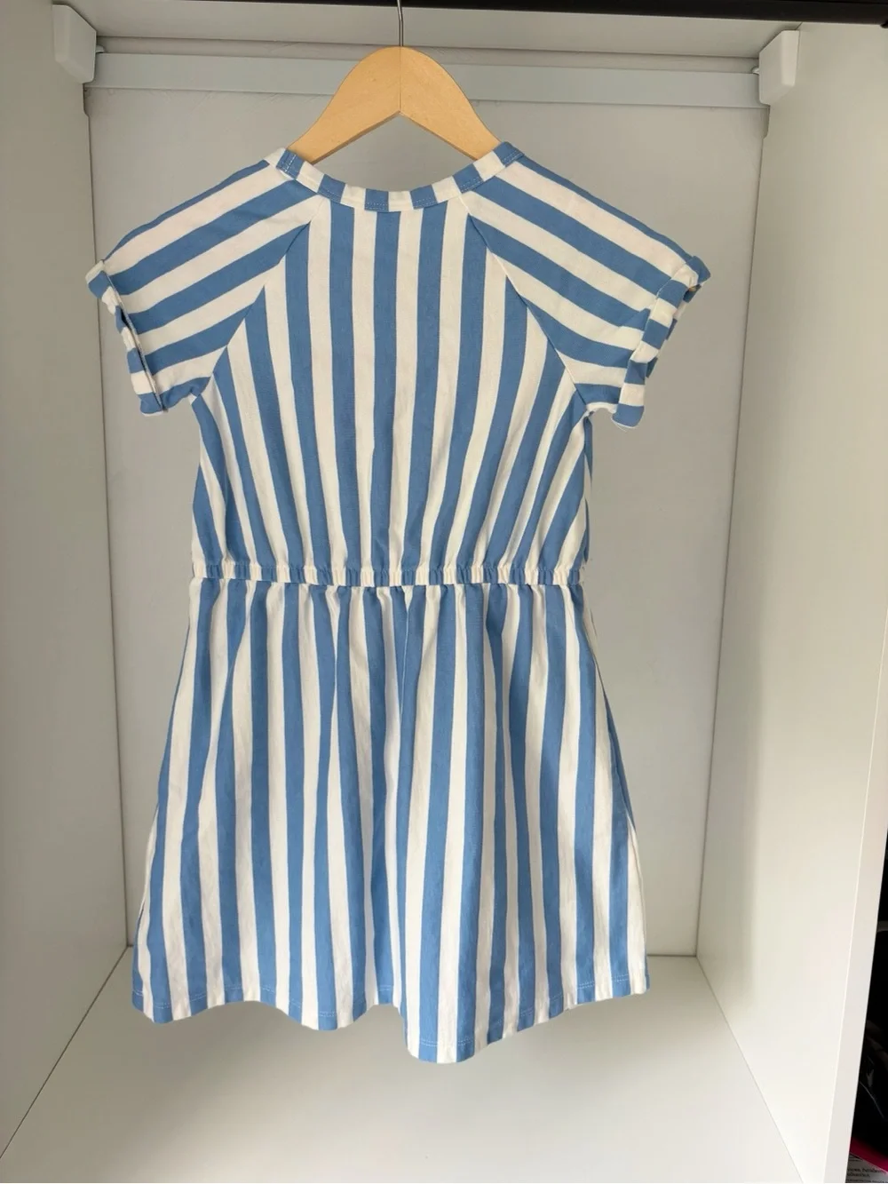 Carter's Blue and White Striped Cotton Drawstring Dress